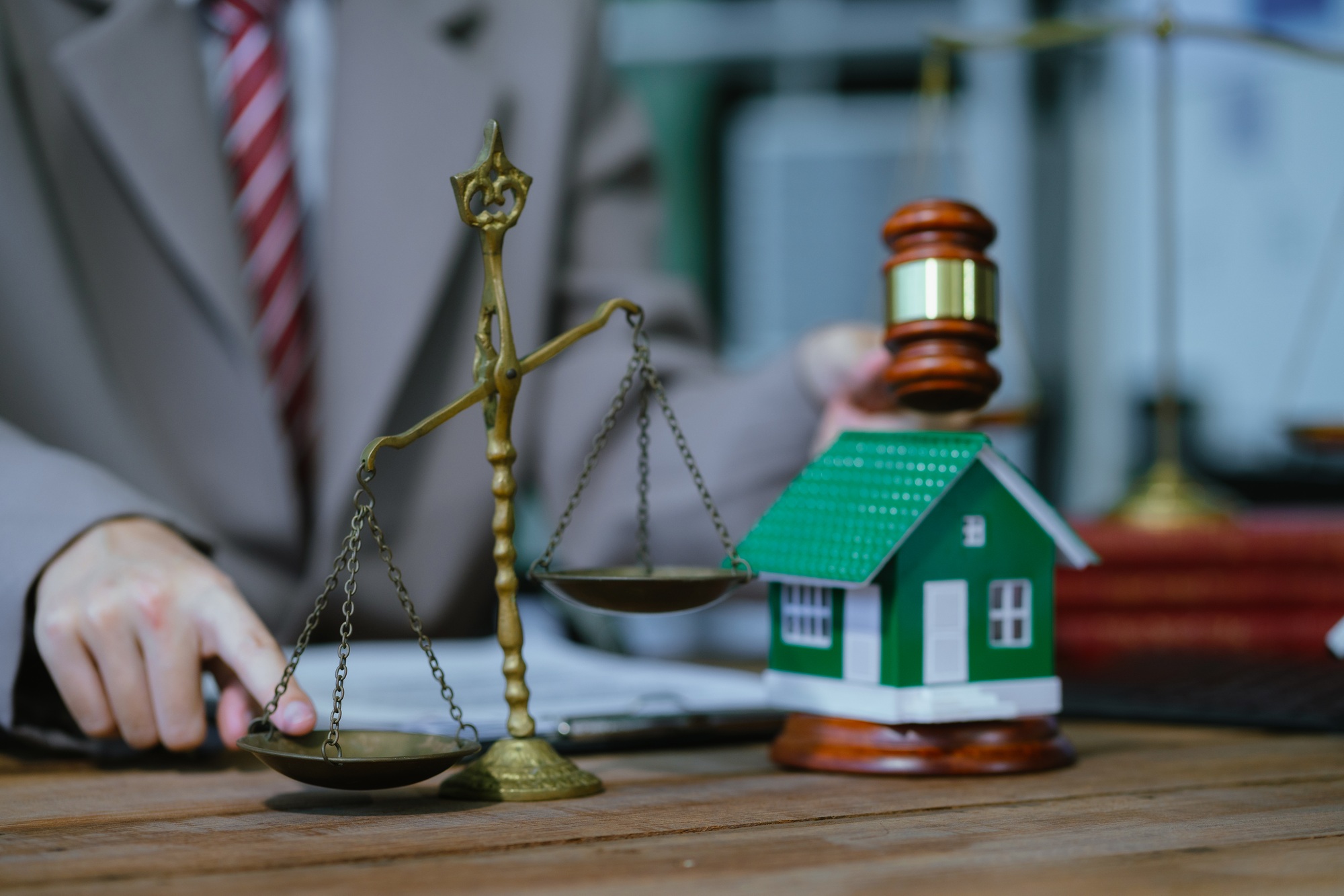 Justice and law concept. Real Estate Law in a courtroom the gavel